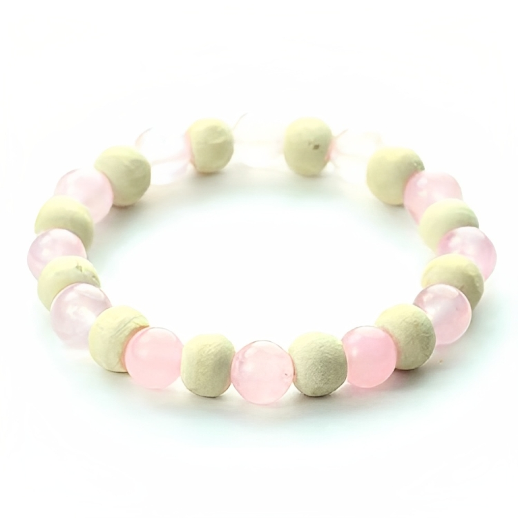 Rose Quartz with Tulsi Bracelet